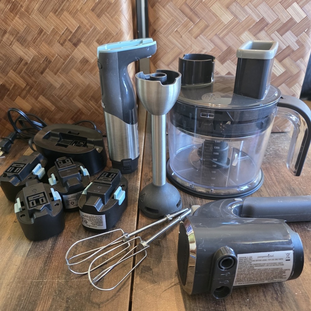 Pampered Chef FLEX+ MULTI- PREP Set - Mixer + Immersion Blender + Processor in 1